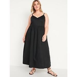 NWT Old Navy Women's Black Cotton-Poplin Cami Maxi Swing Dress Plus Size 4X